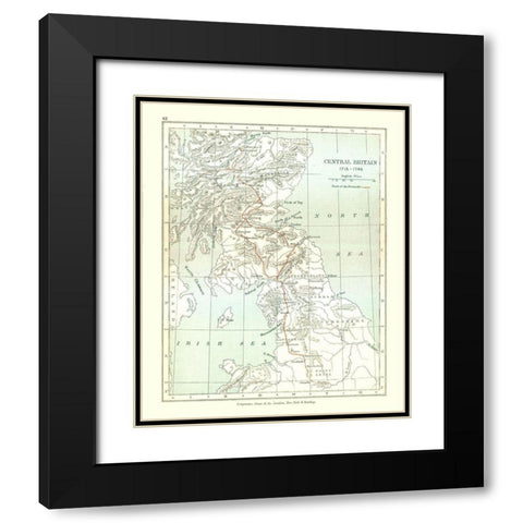 Central Britain 1715 - Gardiner 1902 Black Modern Wood Framed Art Print with Double Matting by Gardiner