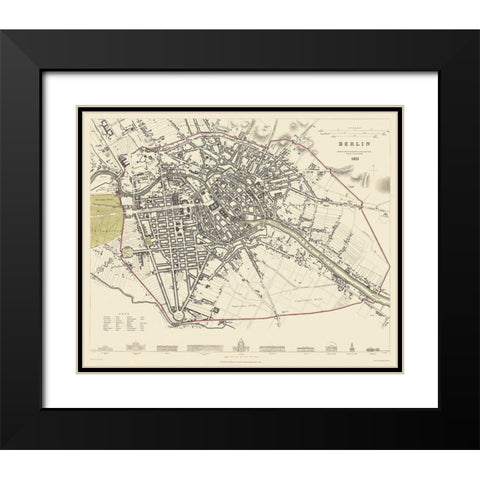 Berlin Germany - Baldwin 1833 Black Modern Wood Framed Art Print with Double Matting by Baldwin