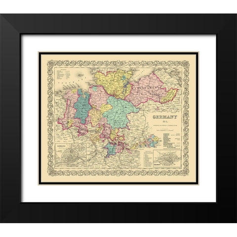 Germany 1 - Colton 1855 Black Modern Wood Framed Art Print with Double Matting by Colton