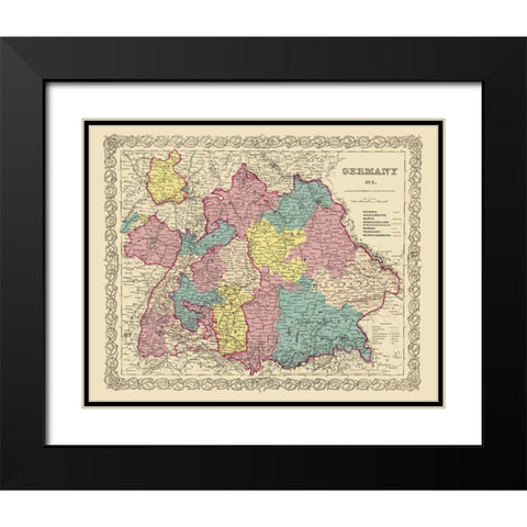 Germany 3 - Colton 1855 Black Modern Wood Framed Art Print with Double Matting by Colton
