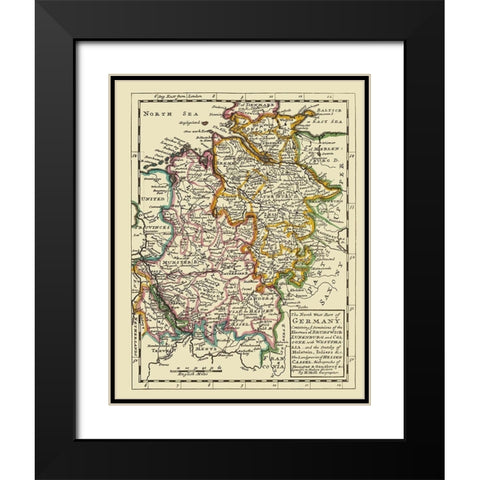 Northwest Germany - Bowles 1883 Black Modern Wood Framed Art Print with Double Matting by Bowles