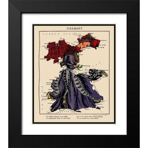 Germany - Lancaster 1869 Black Modern Wood Framed Art Print with Double Matting by Lancaster