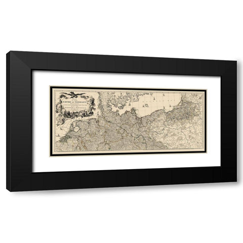 Upper Germany Empire - Delarochette 1782 Black Modern Wood Framed Art Print with Double Matting by Delarochette