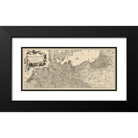 Upper Germany Empire - Delarochette 1782 Black Modern Wood Framed Art Print with Double Matting by Delarochette
