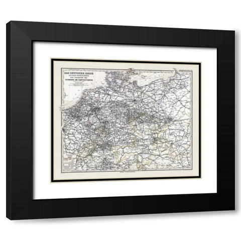 Europe German Railways Steamboats Germany Black Modern Wood Framed Art Print with Double Matting by Stieler
