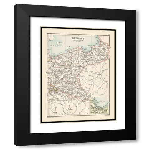 Eastern Germany - Bartholomew 1892 Black Modern Wood Framed Art Print with Double Matting by Bartholomew