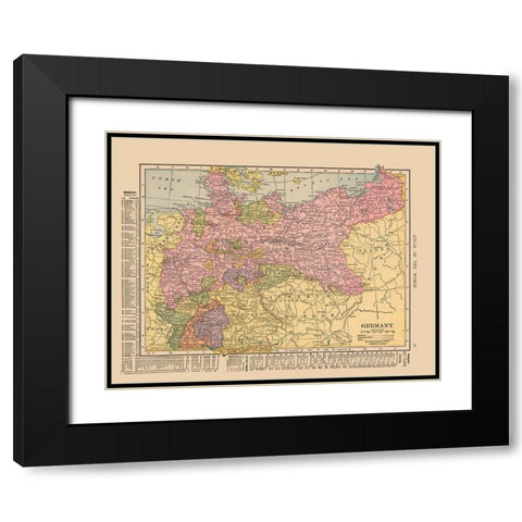 Germany - Hammond 1910 Black Modern Wood Framed Art Print with Double Matting by Hammond