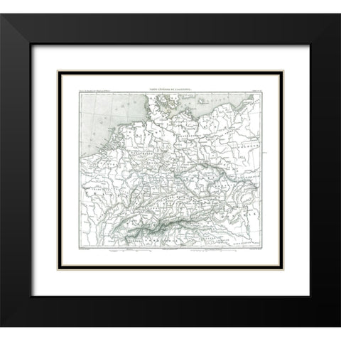 Germany - Thiers 1866 Black Modern Wood Framed Art Print with Double Matting by Thiers