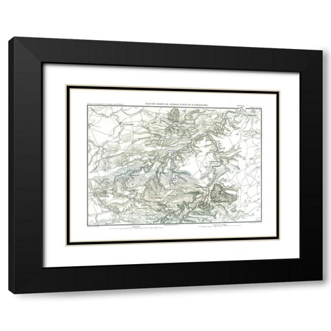 Battles of Jena and Auerstedt Black Modern Wood Framed Art Print with Double Matting by Unknown