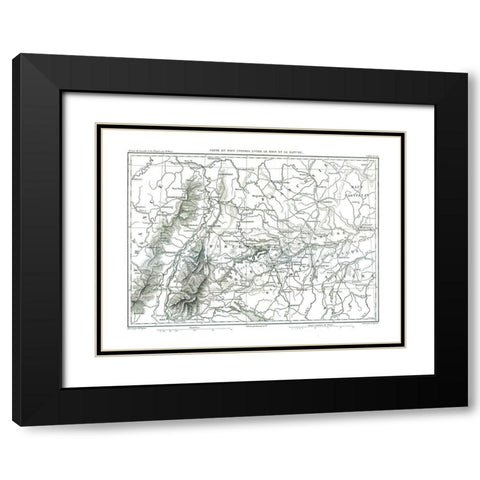 Rhine Danube Rivers Germany France - Thiers 1866 Black Modern Wood Framed Art Print with Double Matting by Thiers