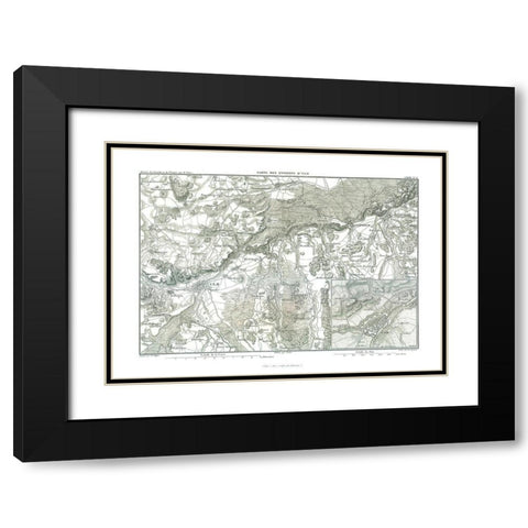 Ulm Germany - Thiers 1866 Black Modern Wood Framed Art Print with Double Matting by Thiers