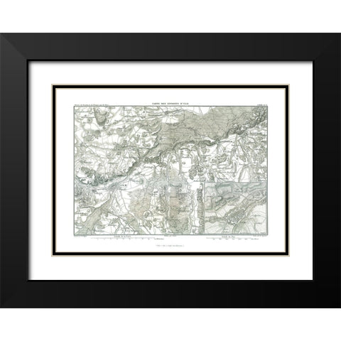 Ulm Germany - Thiers 1866 Black Modern Wood Framed Art Print with Double Matting by Thiers