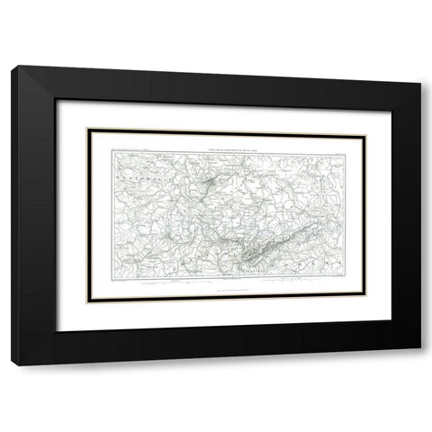 Franconia Saxe Germany - Thiers 1866 Black Modern Wood Framed Art Print with Double Matting by Thiers