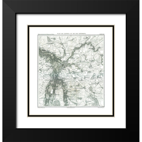 Leipzig Germany - Thiers 1866 Black Modern Wood Framed Art Print with Double Matting by Thiers