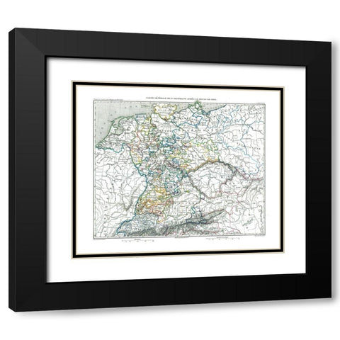Mediatization of 1805 Germany - Thiers 1866 Black Modern Wood Framed Art Print with Double Matting by Thiers
