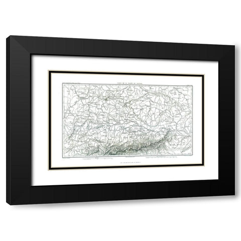 Danube Valley Germany - Thiers 1866 Black Modern Wood Framed Art Print with Double Matting by Thiers