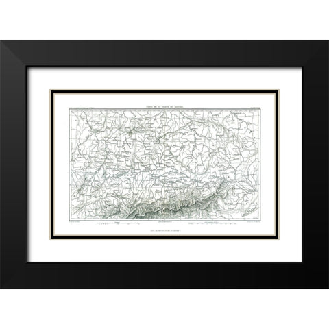 Danube Valley Germany - Thiers 1866 Black Modern Wood Framed Art Print with Double Matting by Thiers