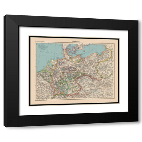 Germany - Schrader 1908 Black Modern Wood Framed Art Print with Double Matting by Schrader