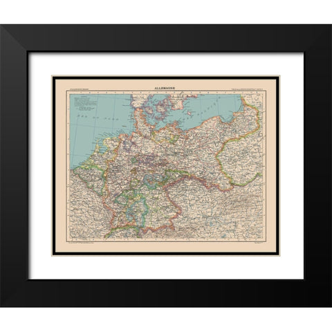 Germany - Schrader 1908 Black Modern Wood Framed Art Print with Double Matting by Schrader