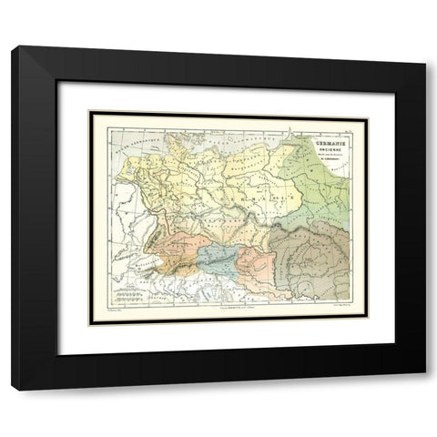 Ancient Germany - Cortambert 1880 Black Modern Wood Framed Art Print with Double Matting by Cortambert
