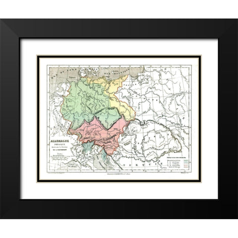 Physical Germany - Cortambert 1880 Black Modern Wood Framed Art Print with Double Matting by Cortambert