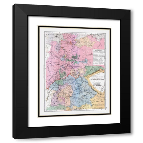 South Germany - Cortambert 1880 Black Modern Wood Framed Art Print with Double Matting by Cortambert