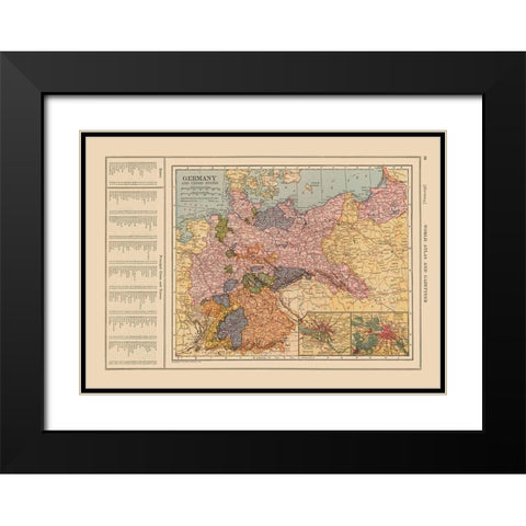Germany - Reynold 1921 Black Modern Wood Framed Art Print with Double Matting by Reynold