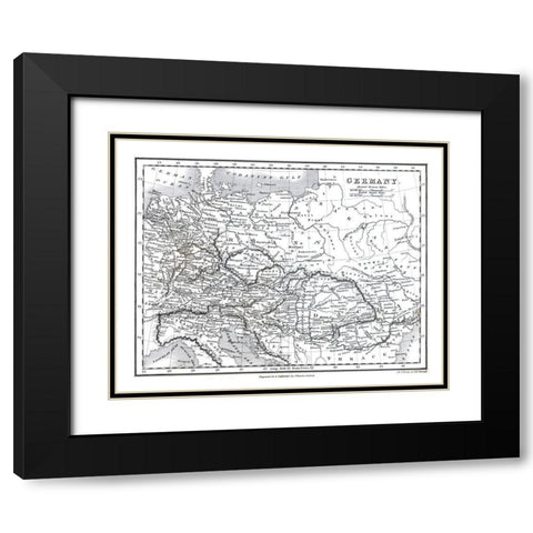 Germany - Oxford 1828 Black Modern Wood Framed Art Print with Double Matting by Oxford