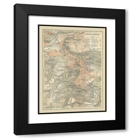 Karlsbad Germany - Baedeker 1910 Black Modern Wood Framed Art Print with Double Matting by Baedeker