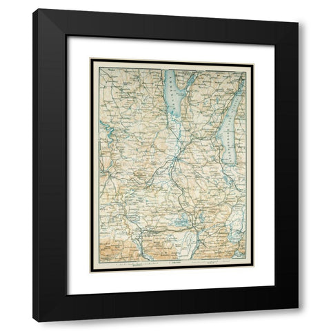 South Germany - Baedeker 1914 Black Modern Wood Framed Art Print with Double Matting by Baedeker