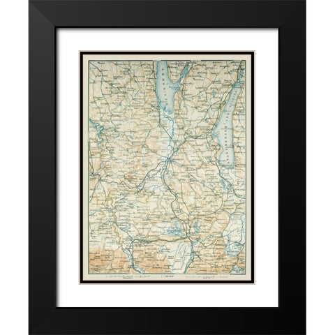 South Germany - Baedeker 1914 Black Modern Wood Framed Art Print with Double Matting by Baedeker