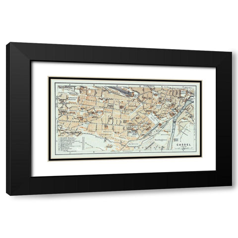 Kassel Germany - Baedeker 1914 Black Modern Wood Framed Art Print with Double Matting by Baedeker