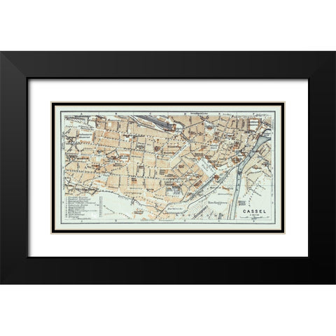 Kassel Germany - Baedeker 1914 Black Modern Wood Framed Art Print with Double Matting by Baedeker