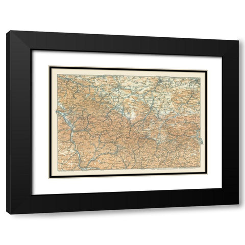 Central Germany - Baedeker 1914 Black Modern Wood Framed Art Print with Double Matting by Baedeker