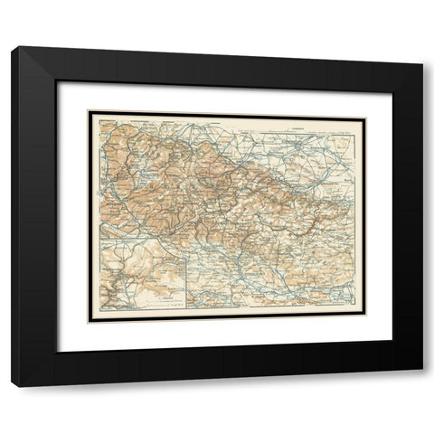 Ober Harz Unter Harz Germany - Baedeker 1914 Black Modern Wood Framed Art Print with Double Matting by Baedeker