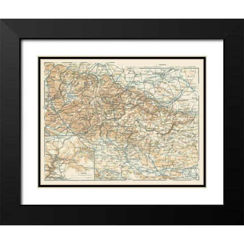 Ober Harz Unter Harz Germany - Baedeker 1914 Black Modern Wood Framed Art Print with Double Matting by Baedeker