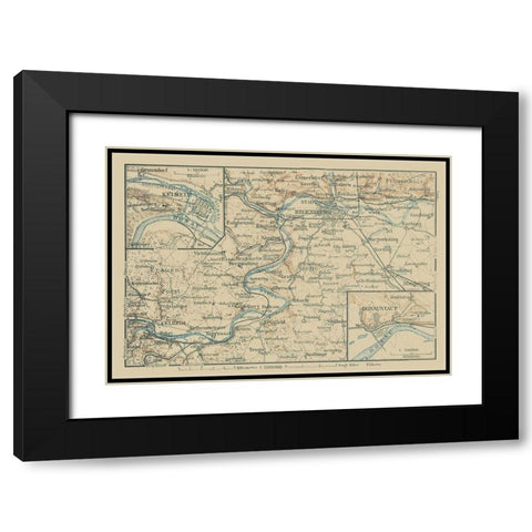 Donaustauf Germany - Baedeker 1914 Black Modern Wood Framed Art Print with Double Matting by Baedeker