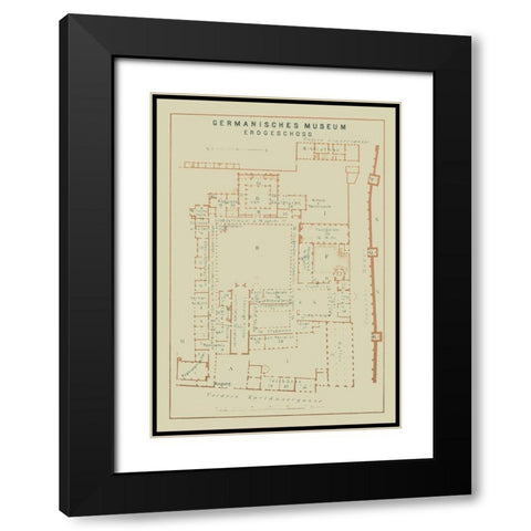 Germanisches Nationalmuseum Germany - Baedeker Black Modern Wood Framed Art Print with Double Matting by Baedeker