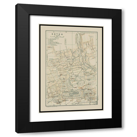 Gotha Germany - Baedeker 1914 Black Modern Wood Framed Art Print with Double Matting by Baedeker