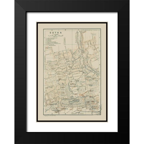 Gotha Germany - Baedeker 1914 Black Modern Wood Framed Art Print with Double Matting by Baedeker