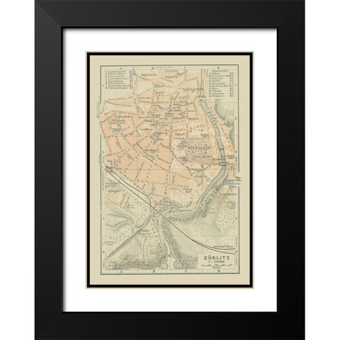 Gorlitz Germany - Baedeker 1914 Black Modern Wood Framed Art Print with Double Matting by Baedeker