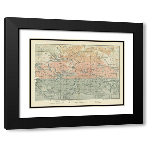 Cities Near Berlin Germany - Baedeker 1914 Black Modern Wood Framed Art Print with Double Matting by Baedeker