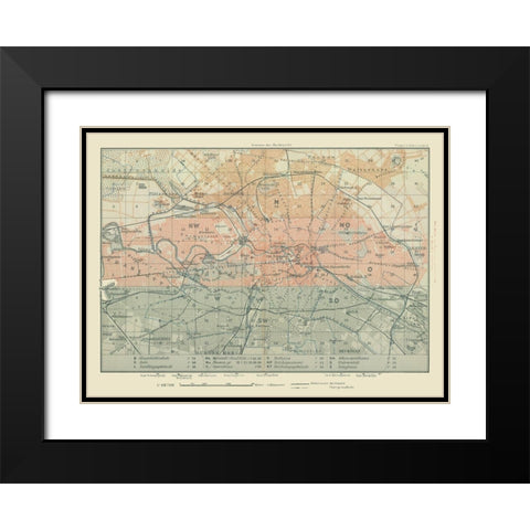 Cities Near Berlin Germany - Baedeker 1914 Black Modern Wood Framed Art Print with Double Matting by Baedeker