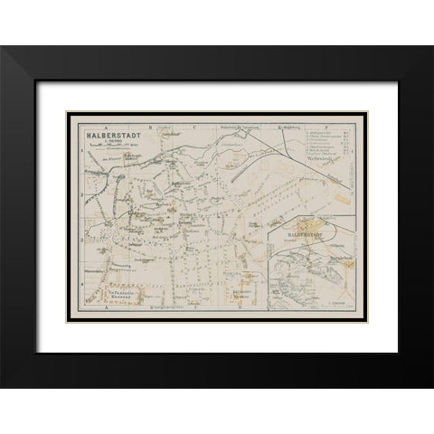 Halberstadt Germany - Baedeker 1914 Black Modern Wood Framed Art Print with Double Matting by Baedeker