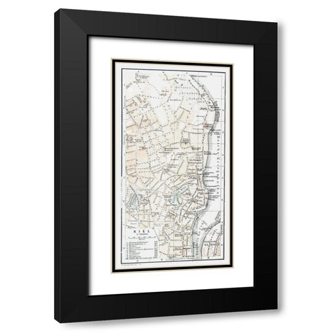 Kiel Germany - Baedeker 1914 Black Modern Wood Framed Art Print with Double Matting by Baedeker