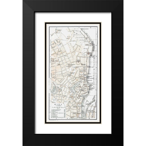 Kiel Germany - Baedeker 1914 Black Modern Wood Framed Art Print with Double Matting by Baedeker