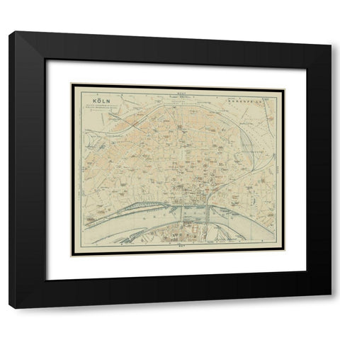 Cologne Germany - Baedeker 1914 Black Modern Wood Framed Art Print with Double Matting by Baedeker