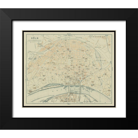 Cologne Germany - Baedeker 1914 Black Modern Wood Framed Art Print with Double Matting by Baedeker