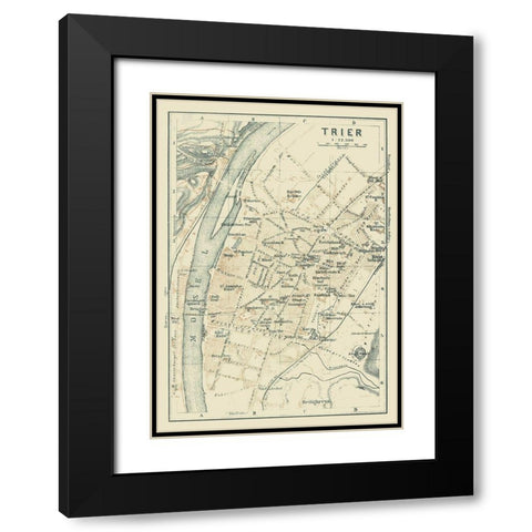 Trier Germany - Baedeker 1914 Black Modern Wood Framed Art Print with Double Matting by Baedeker