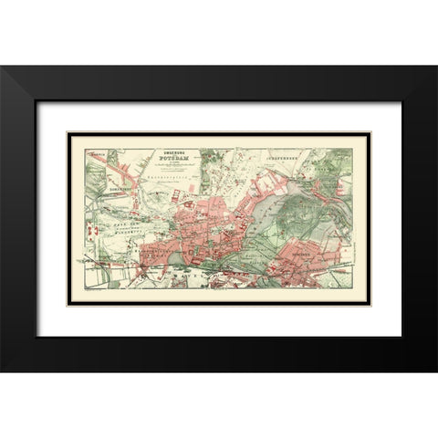 Potsdam Surroundings Germany - Baedeker 1914 Black Modern Wood Framed Art Print with Double Matting by Baedeker